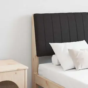 vidaXL Tête de lit rembourrée noire 140 cm Pin massif pas cher