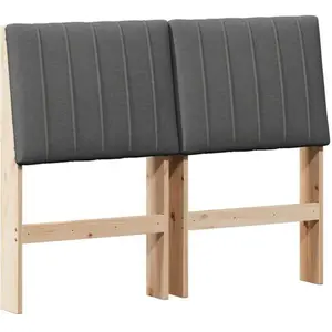 vidaXL Tête de lit rembourrée gris foncé 120 cm Pin massif pas cher