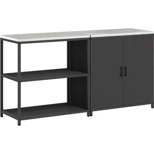 Comparateur de prix : vidaXL Ensemble de rangement cuisine 2 pcs Noir 150 x 50 x 92 cm