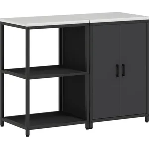 Comparateur de prix : vidaXL Ensemble de rangement cuisine 2 pcs Noir 120 x 50 x 92 cm