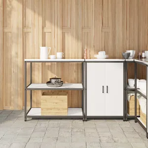 Comparateur de prix : vidaXL Ensemble de rangement cuisine 2 pcs Blanc 150 x 50 x 92 cm