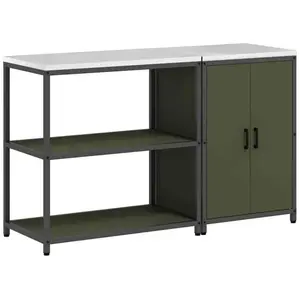Comparateur de prix : vidaXL Ensemble de rangement cuisine 2 pcs Vert olive 150 x 50 x 92 cm