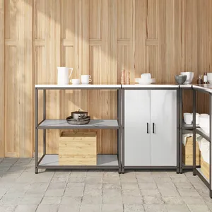 Comparateur de prix : vidaXL Ensemble de rangement cuisine 2 pcs Argent 150 x 50 x 92 cm