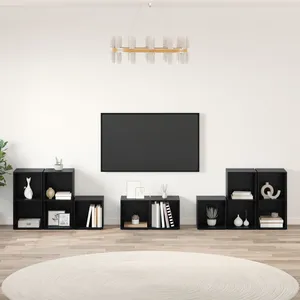 vidaXL Ensemble de meubles TV 8 pcs Chêne noir Bois d'ingénierie