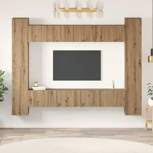 Vidaxl - Ensemble Meuble Tv 10 Pcs Chêne Artisanal 30,5 X 30 X 90 Cm pas cher