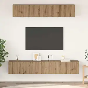 vidaXL Ensemble de meubles TV mural 5 pcs Artisan-Chêne Bois composite pas cher