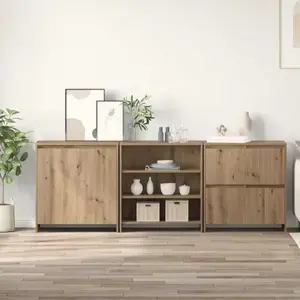 vidaXL Buffets 3 pcs chêne artisanal 70 x 41 x 75 cm Bois d'ingénierie pas cher