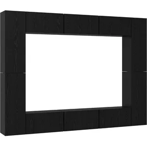 Comparateur de prix : vidaXL Ensemble meuble TV 10 pcs Chêne Noir Moyen 30,5 x 30 x 90 cm