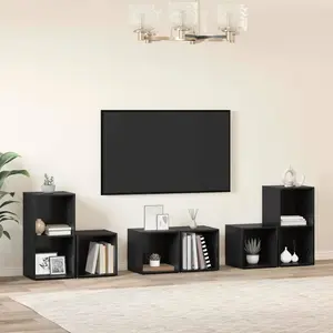 vidaXL Ensemble de meubles TV 6 pcs Chêne noir Bois d'ingénierie pas cher