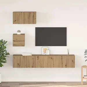 vidaXL Ensemble de meubles TV mural 3 pcs Artisan-Chêne Bois composite pas cher