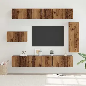 vidaXL Ensemble de Meubles TV 8 pcs Bois ancien 30,5 x 30 x 90 cm pas cher