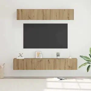 vidaXL Ensemble de meubles TV mural 5 pcs Artisan-Chêne Bois composite pas cher
