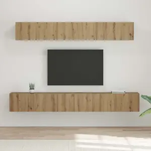 vidaXL Ensemble de meubles TV mural 5 pcs Artisan-Chêne Bois composite pas cher