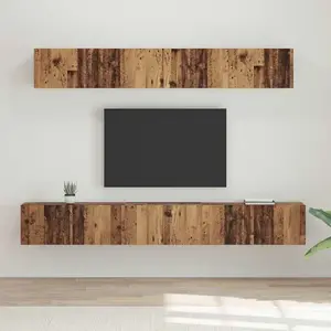 Vidaxl - Ensemble De Meubles Tv Montage Mural 5 Pcs Bois Ancien Moyen pas cher