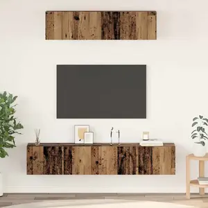 Comparateur de prix : Vidaxl - Ensemble De Meubles Tv Montage Mural 4 Pcs Bois Ancien Moyen