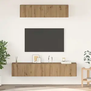 Comparateur de prix : vidaXL Ensemble de meubles TV mural 4 pcs Artisan-Chêne Bois composite