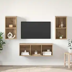 vidaXL Ensemble de meubles TV chêne artisanal 37 x 37 x 107 cm pas cher