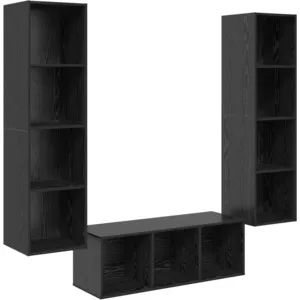 vidaXL Ensemble de meubles TV 3 pcs Chêne noir 37 x 37 x 142.5 cm pas cher