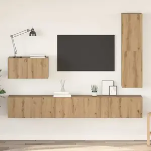 Vidaxl - Ensemble Meuble Tv 4 Pcs Chêne Artisanal 30.5 X 30 X 110 Cm pas cher