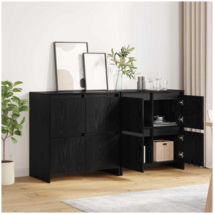 vidaXL Buffet 2 pcs Chêne noir 70 x 41 x 75 cm Bois d'ingénierie pas cher