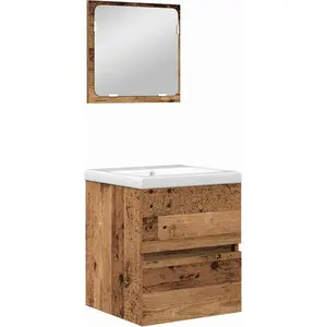 Vidaxl ensemble de mobilier de salle de bain 2 pcs bois d'ingénierie pas cher