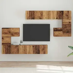 vidaXL Ensemble meuble TV 8 pcs Bois ancien Moyen 30.5 x 30 x 30 cm pas cher