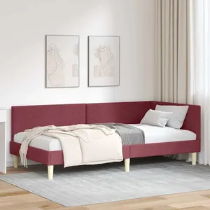 vidaXL Vidaxl Cadre De Lit D'angle Autre Rouge Bordeaux 90 X 200 Cm pas cher