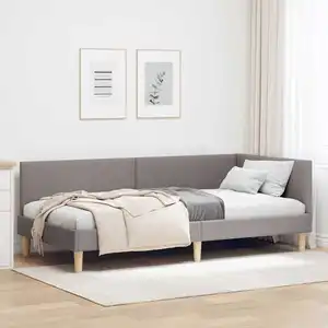 vidaXL Cadre de lit d'angle Autre avec tête de lit Taupe 80 x 200 cm pas cher
