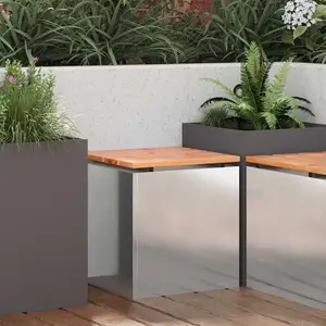 vidaXL Banc de jardin Argent 40 x 40 x 43 cm Acier inoxydable pas cher