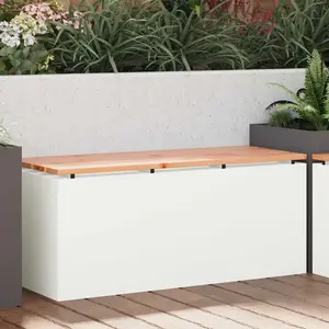 vidaXL Banc de jardin Blanc 100 x 40 x 43 cm Acier pas cher