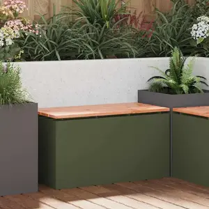 vidaXL Banc de jardin Vert olive 80 x 40 x 43 cm Acier pas cher