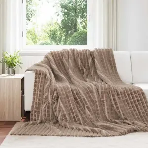 vidaXL Couvertures à jeter 6 pcs Camel 270 x 240 cm Toison