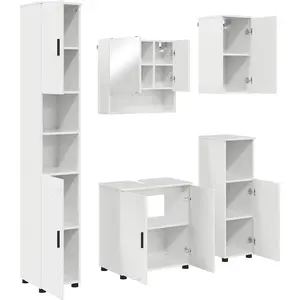 Comparateur de prix : vidaXL Ensemble de mobilier de salle de bain 5 pcs Blanc brillant