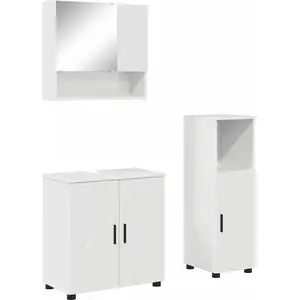 vidaXL Ensemble de mobilier de salle de bain 3 pcs Blanc brillant pas cher