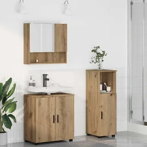 vidaXL Ensemble de mobilier de salle de bain 3 pcs Chêne artisanal pas cher