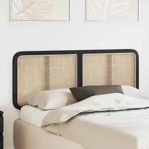 vidaXL vidaXL Tête de lit avec tête de lit Noir 140 x 55 x 3 cm Rotin pas cher