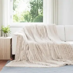 vidaXL vidaXL Jeté Beige 270 x 240 cm Toison