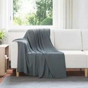 vidaXL Couvertures à jeter 6 pcs Gris foncé 170 x 130 cm Toison