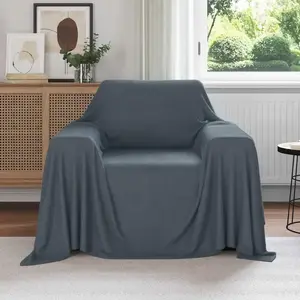 vidaXL Couvertures à jeter 6 pcs Gris foncé 210 x 140 cm Toison