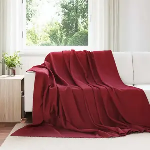 vidaXL Couvertures à jeter 6 pcs Rouge Bordeaux 240 x 220 cm Toison