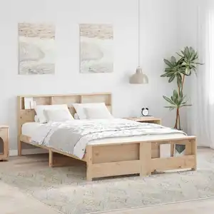 vidaXL Cadre de lit Marron 160 x 200 cm Bois massif en pin pas cher
