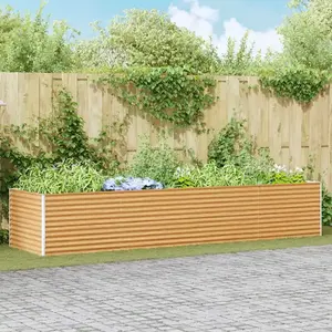 vidaXL Jardinière surélevée 390 x 100 x 68 cm Acier galvanisé pas cher