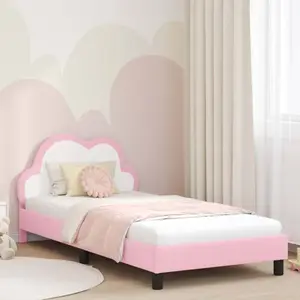 vidaXL vidaXL Cadre de lit avec tête de lit Rose 90 x 190 cm PU pas cher