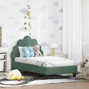 vidaXL vidaXL Cadre de lit pour tout-petit avec tête de lit Vert Mer pas cher