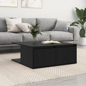 vidaXL Table basse Chêne noir 80 x 80 x 31 cm Bois d'ingénierie pas cher