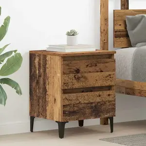 vidaXL Cabinet de lit Bois ancien 40x35x50 cm Bois reconstitué pas cher