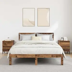 vidaXL Armoires de nuit 2 pcs Vieux bois 40x35x50 cm Bois reconstitué pas cher