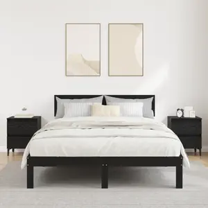vidaXL Cabinets de lit 2 pcs Chêne Noir 40x35x50 cm Bois aggloméré pas cher
