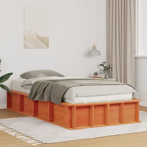 vidaXL Cadre de lit avec stockage Marron cire 90 x 200 cm bois pas cher