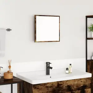Comparateur de prix : Vidaxl - Miroir De Salle De Bain Led Chêne Fumé 40 X 8,5 X 37 Cm